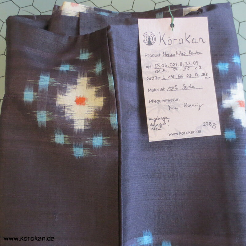 Kasuri Rauten Hitoe Meisen Seiden Kimono
