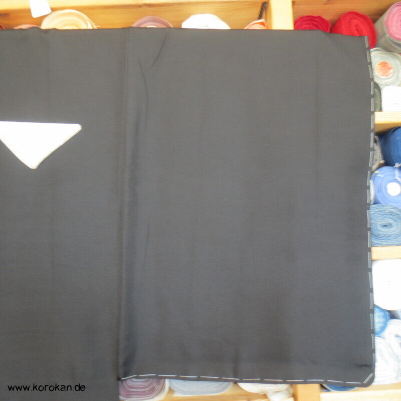 5 Mon schwarze Seidencrepe Haori Kimono Jacke, Spatzen in Kalebasse