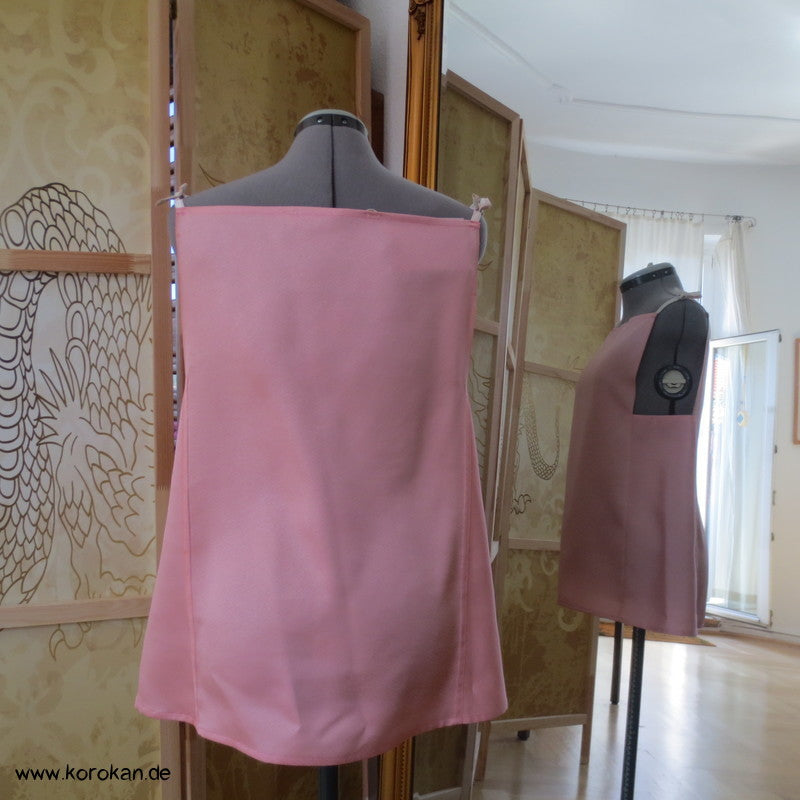 Kimono Seiden Top, rosa Sayagata Damast, Bindeträger