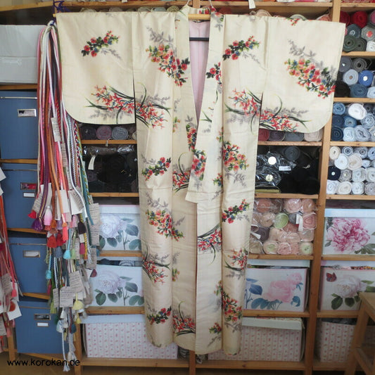 Seiden Meisen Komon Kimono Blumensträuße