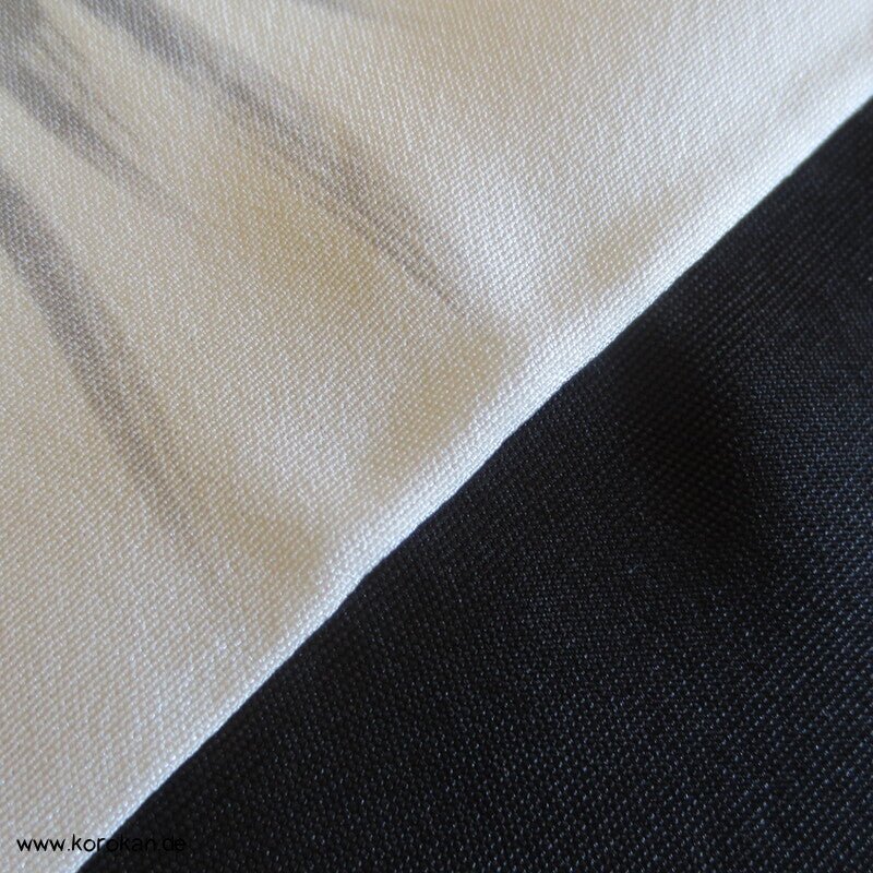 5 Mon schwarze Seidencrepe Haori Kimono Jacke, Spatzen in Kalebasse