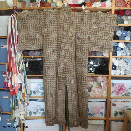 Seiden Meisen Komon Kimono feinste Karos