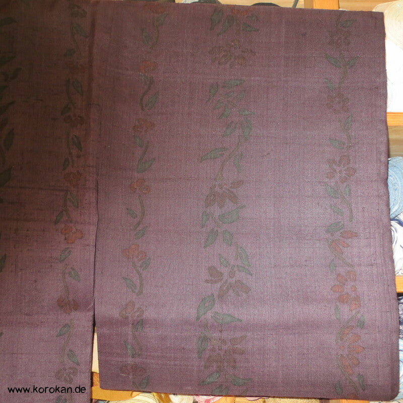 Hitoe Damen Kimono Tsumugi Seide Blüten Muster, ungefüttert