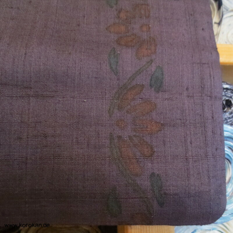 Hitoe Damen Kimono Tsumugi Seide Blüten Muster, ungefüttert