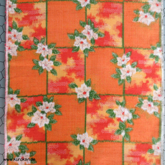 Japan Blumenkaro Kasuri Tsumugi Kimono Seide Stoffrolle