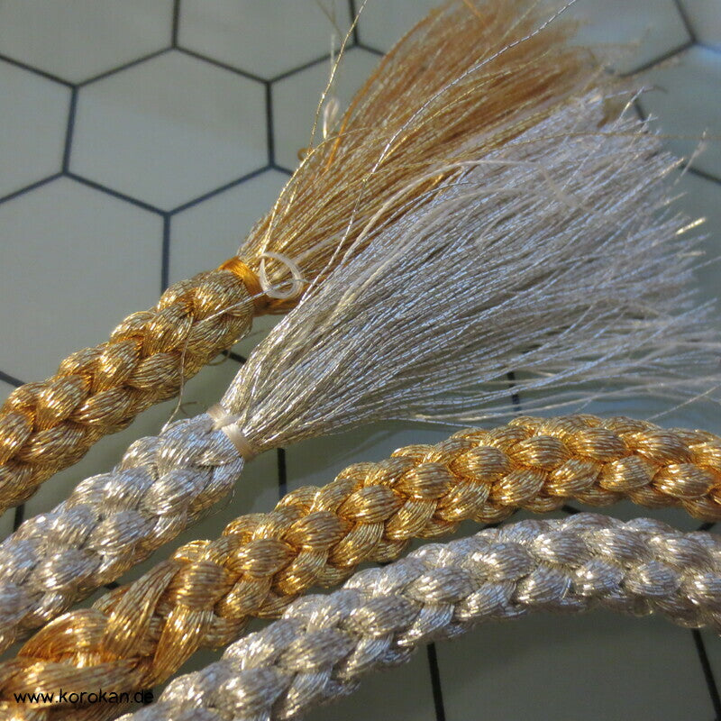 gold silber Kordel Obijime, Seide Lurex