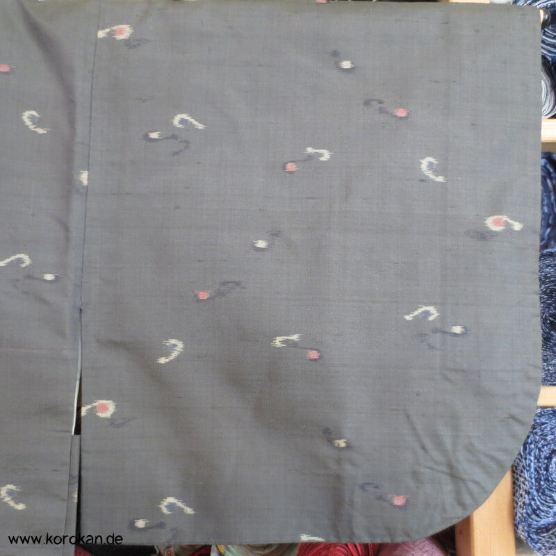 graugrünoliver Seiden Meisen Haori Kimono Jacke