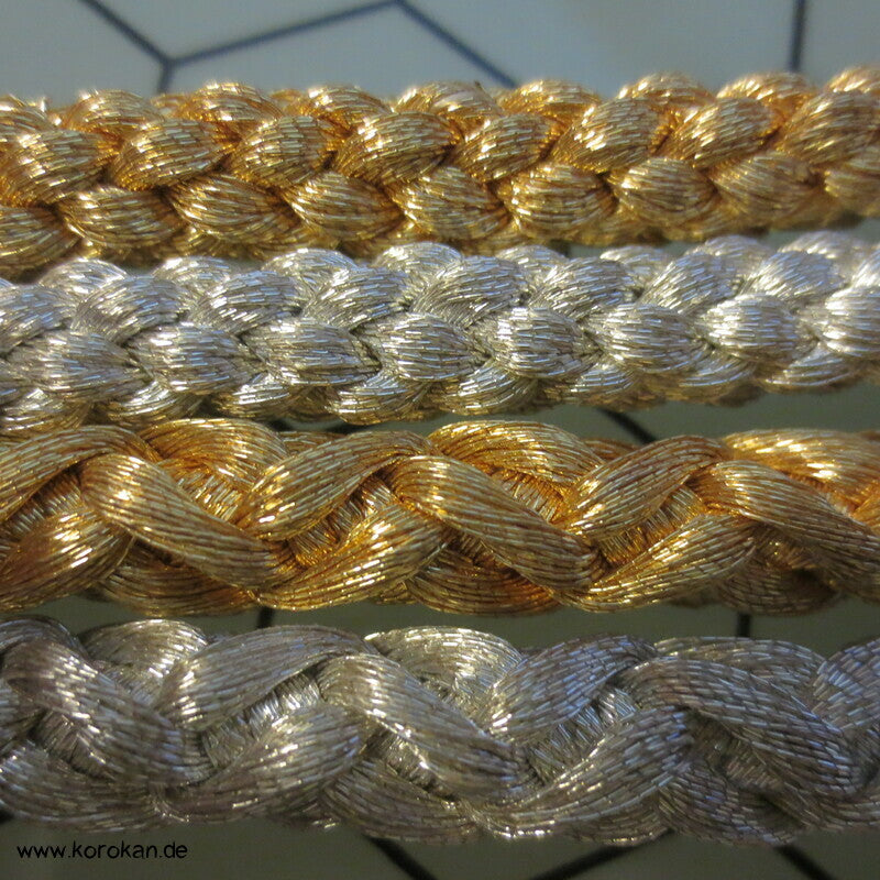 gold silber Kordel Obijime, Seide Lurex