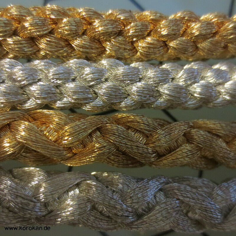 gold silber Kordel Obijime, Seide Lurex