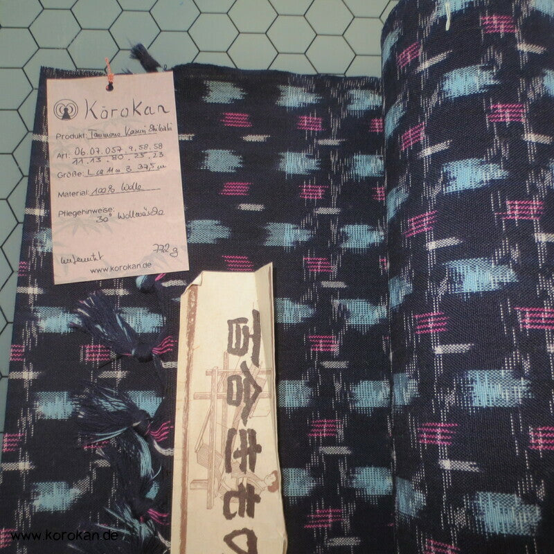 abstraktes Kasuri Kimono Wollstoff, wie Monpe