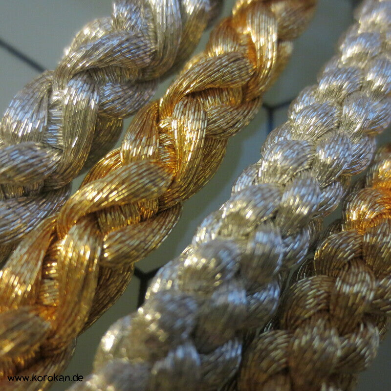gold silber Kordel Obijime, Seide Lurex