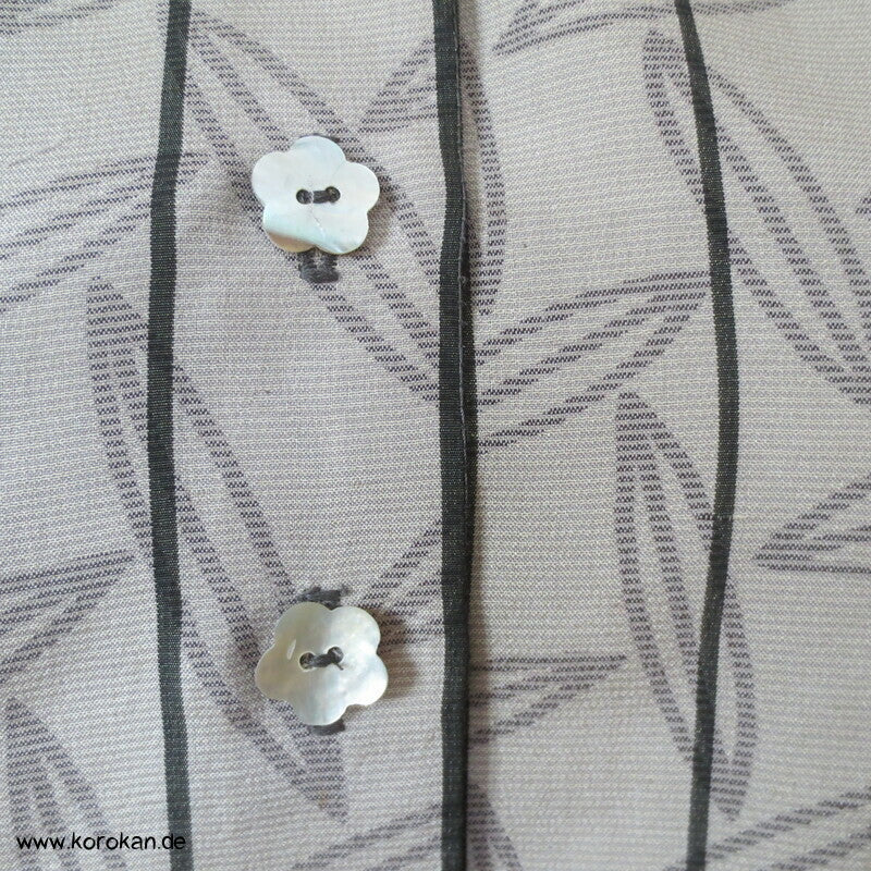 Blätter und Streifen Seiden Organza Crepe Upcycling Bluse