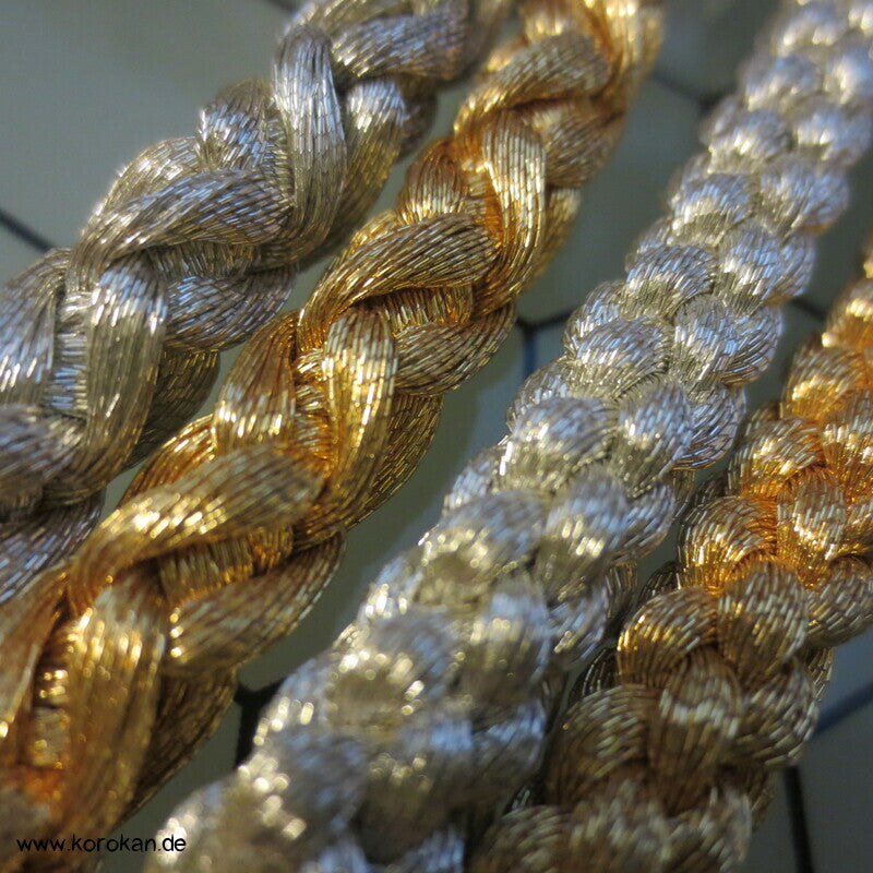 gold silber Kordel Obijime, Seide Lurex