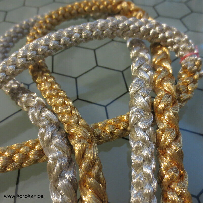 gold silber Kordel Obijime, Seide Lurex