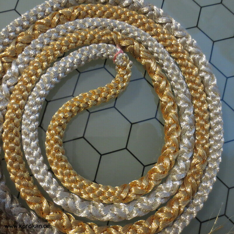gold silber Kordel Obijime, Seide Lurex