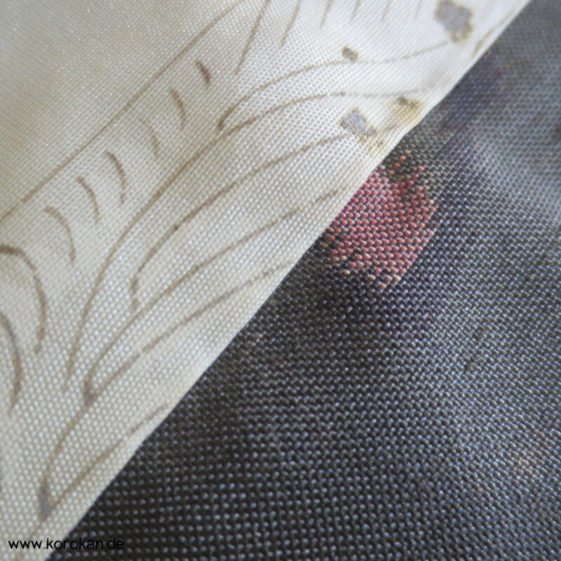 graugrünoliver Seiden Meisen Haori Kimono Jacke