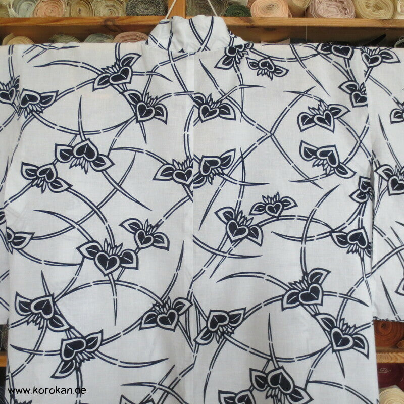 Yukata / Nemaki Kimono reine Baumwolle, mit Paulownia Baumblüten