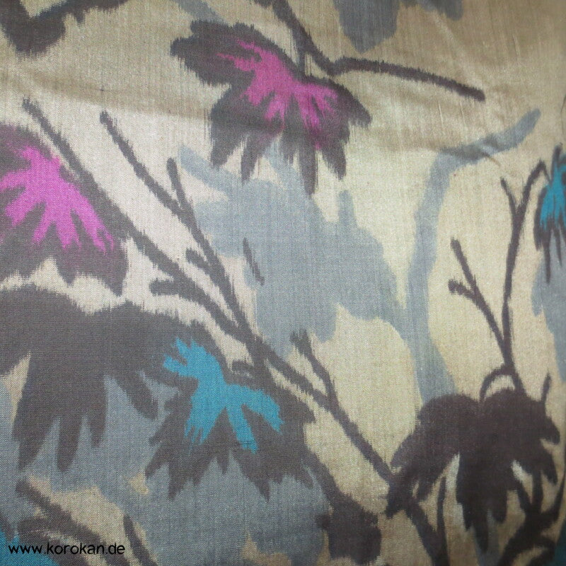 Japan Art Deco grau - violette Zweige Meisen Seiden Kimono Jacke