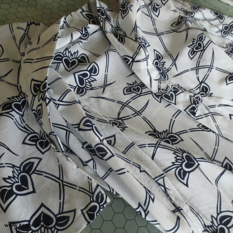 Yukata / Nemaki Kimono reine Baumwolle, mit Paulownia Baumblüten