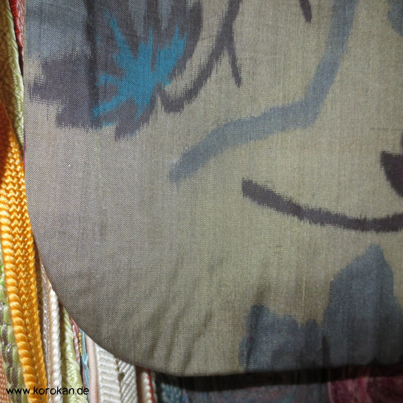 Japan Art Deco grau - violette Zweige Meisen Seiden Kimono Jacke