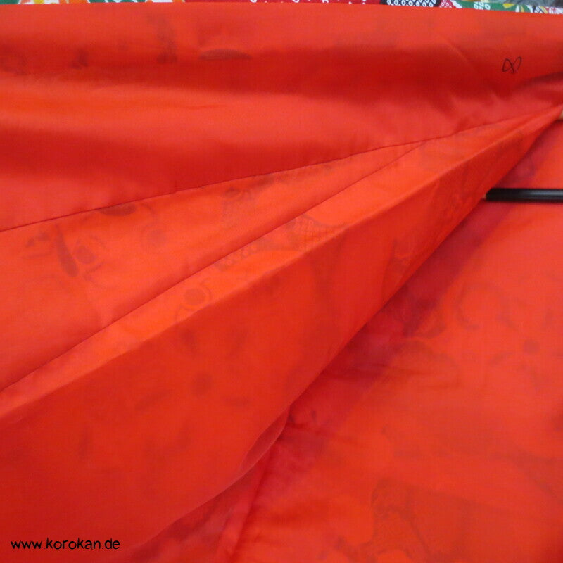 wildbunte Ume, Blüten Komon Kimono, Polyester Damast