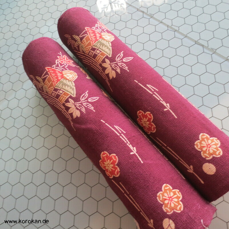 Häuser Bingata Wolle/ Seide Japan Kimono Krepp