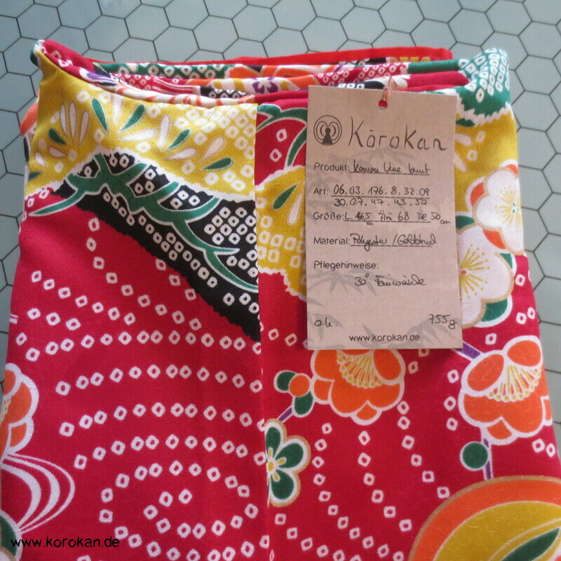 wildbunte Ume, Blüten Komon Kimono, Polyester Damast