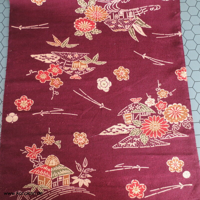 Häuser Bingata Wolle/ Seide Japan Kimono Krepp