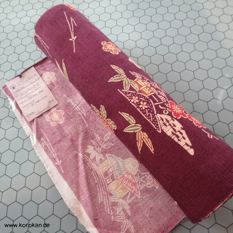 Häuser Bingata Wolle/ Seide Japan Kimono Krepp