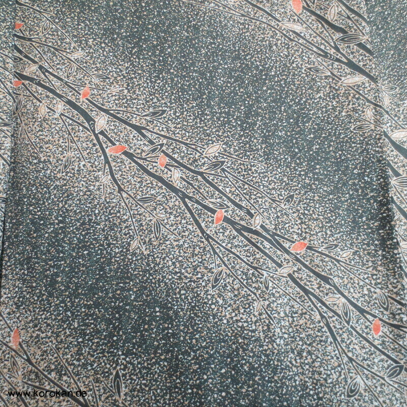 Komon Kimono diagonales Zweige im Schneesturm Muster, waschbar