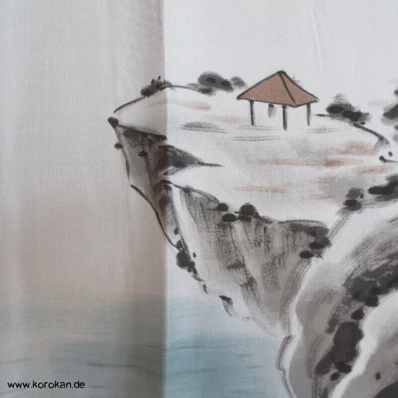 Berglandschaft Juban Unterkimono, Seide mit Shibori Elementen