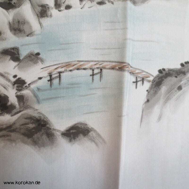 Berglandschaft Juban Unterkimono, Seide mit Shibori Elementen