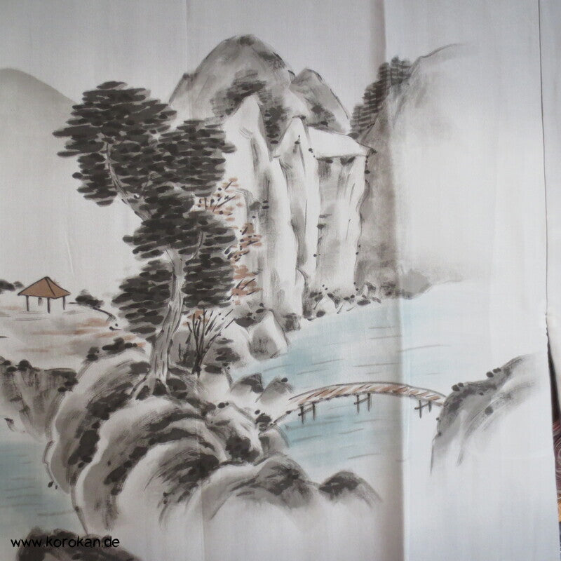 Berglandschaft Juban Unterkimono, Seide mit Shibori Elementen