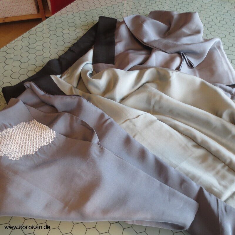 Berglandschaft Juban Unterkimono, Seide mit Shibori Elementen