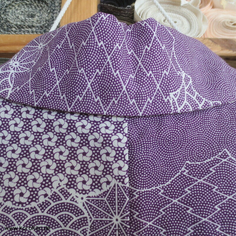 Edokomon Wolken Hitoe ungefütterter Kimono
