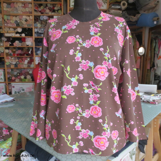 T Shirt aus Stenzo Baumwolljersey Blumen, Vögel
