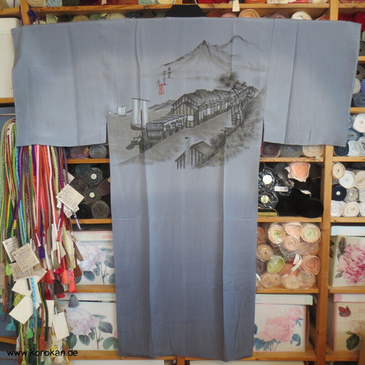 Juban Unterkimono, japanische feine Seide, Tokkaido Uferstraße
