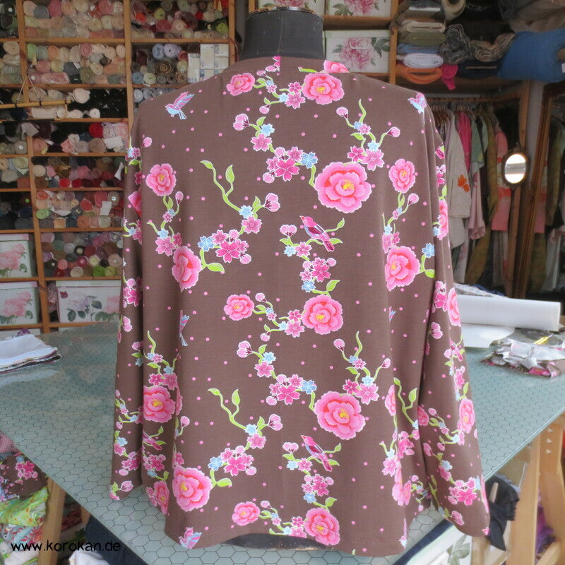 T Shirt aus Stenzo Baumwolljersey Blumen, Vögel