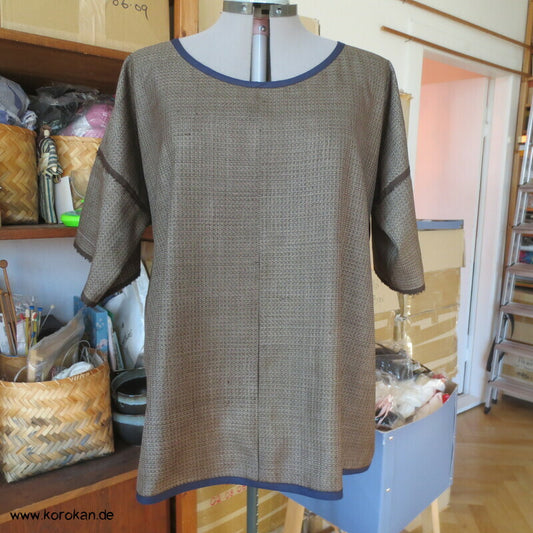 Blusen TShirt aus fein Kasuri Araihari Kimono Seide