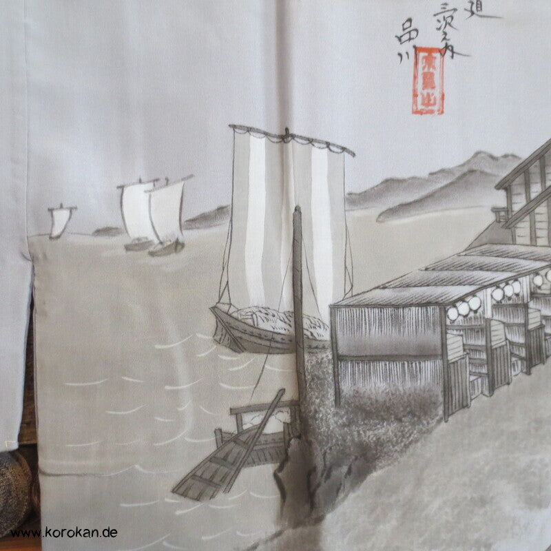 Juban Unterkimono, japanische feine Seide, Tokkaido Uferstraße