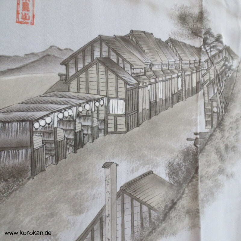 Juban Unterkimono, japanische feine Seide, Tokkaido Uferstraße