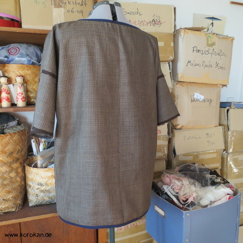 Blusen TShirt aus fein Kasuri Araihari Kimono Seide