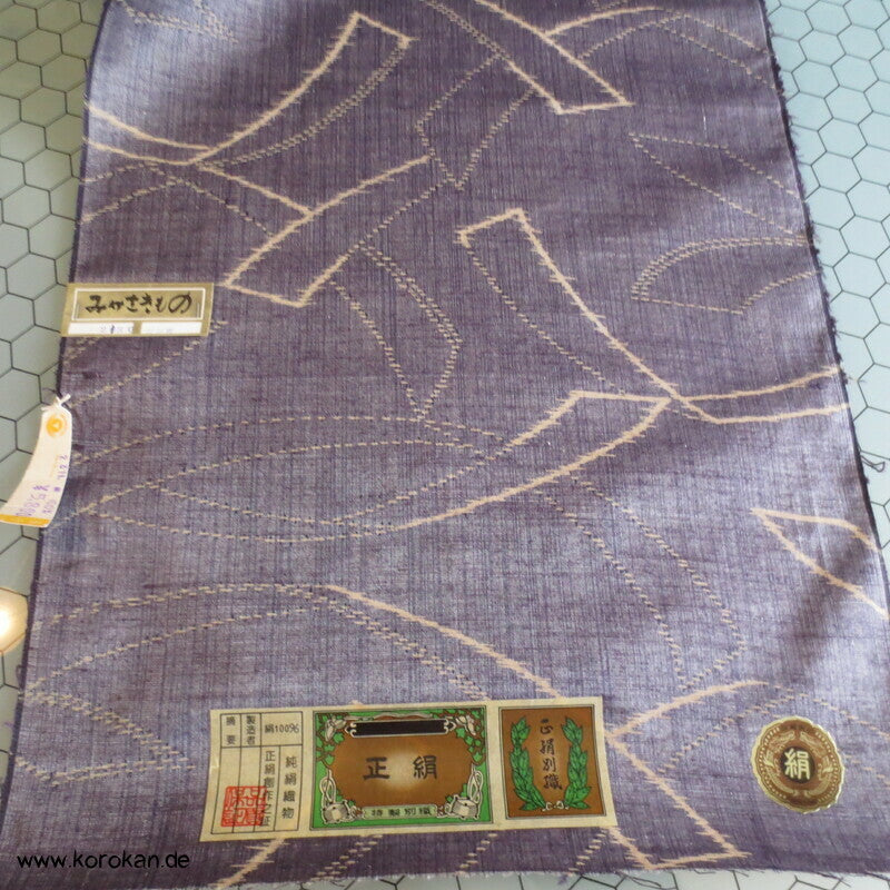 Noshi in blauviolett Tsumugi Seide