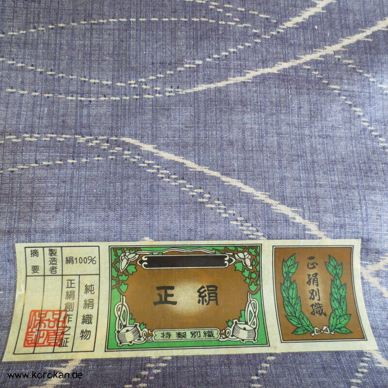 Noshi in blauviolett Tsumugi Seide