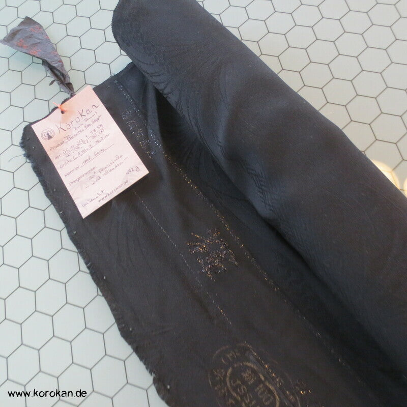 schwarze Seide gewebte Muster Haori Tanmono