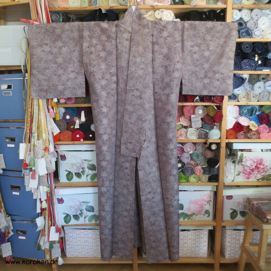 angedeutete Kasuri Blüten Hitoe Tsumugi Seiden Kimono