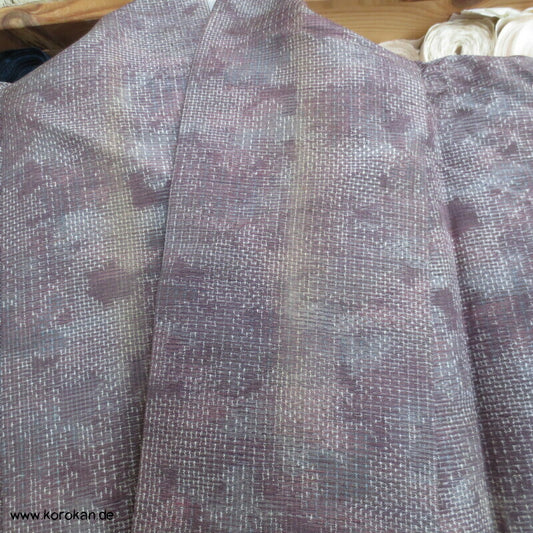 angedeutete Kasuri Blüten Hitoe Tsumugi Seiden Kimono