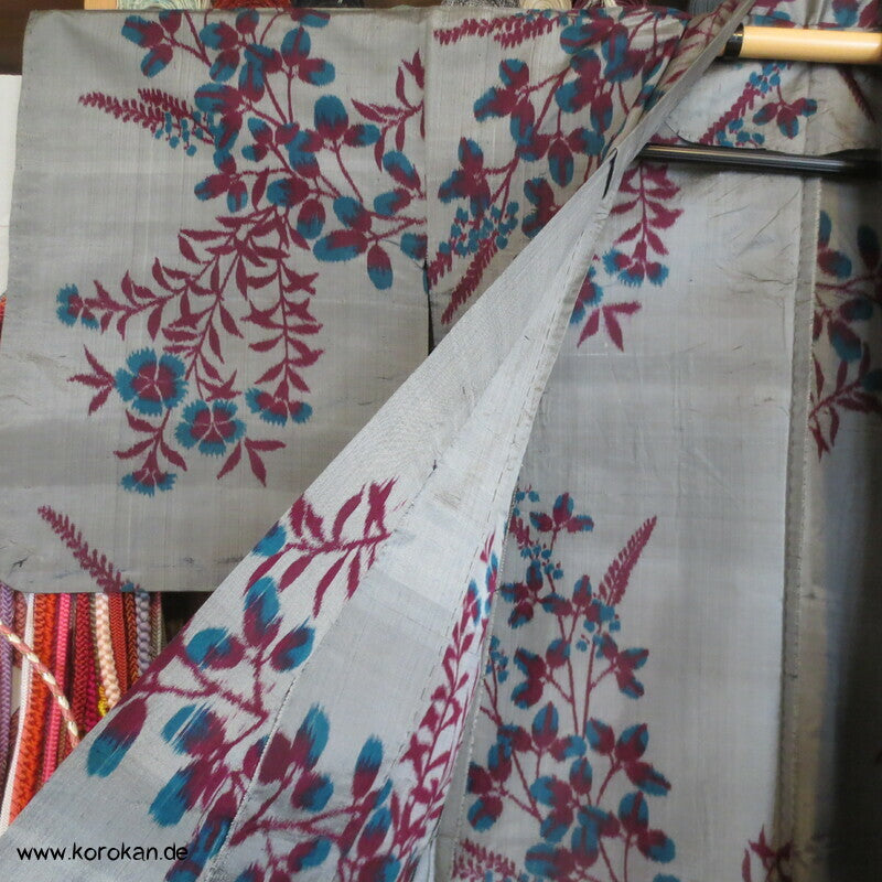Nandina und Nadeshiko Meisen Seiden Hitoe Kimono