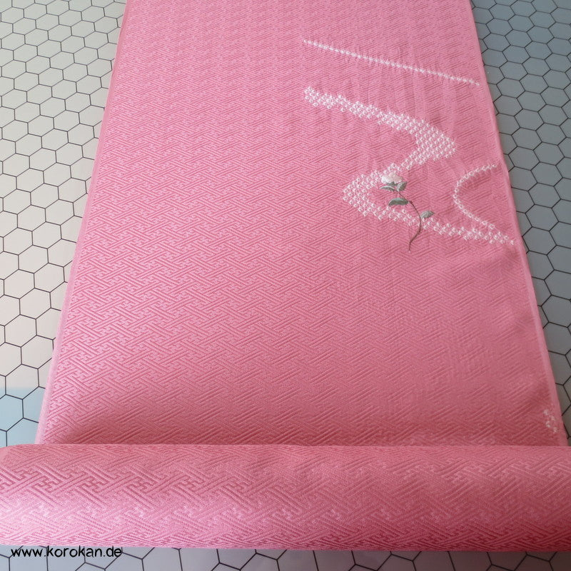 Shibori Fluss, Sayagata Jacquard mit Teilstickerei Tanmono