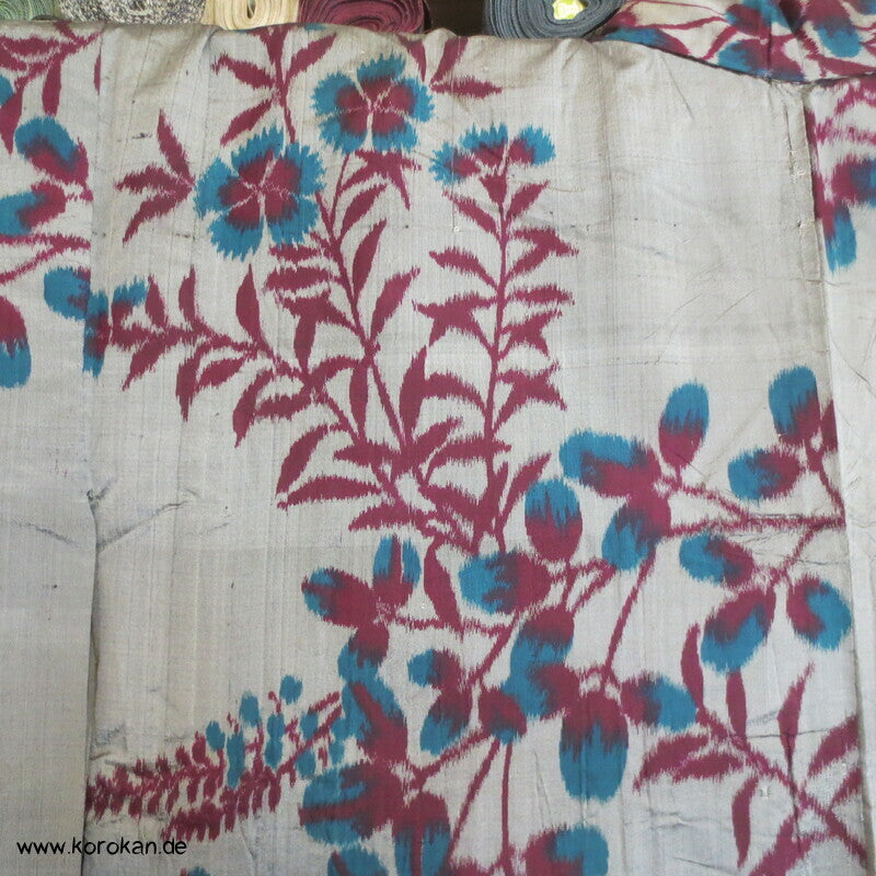 Nandina und Nadeshiko Meisen Seiden Hitoe Kimono